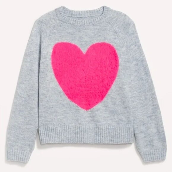 Old Navy Cropped Crew-Neck Sweater Large Heart L NWT - Picture 2 of 5
